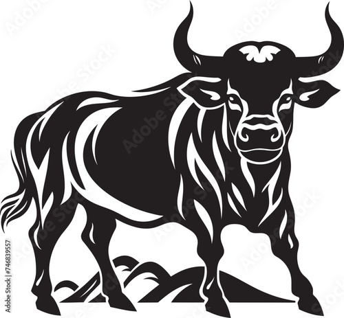 Island Bull Tahitian Inspired Vector Logo Design Pacific Bovine Tahiti Style Bull Icon