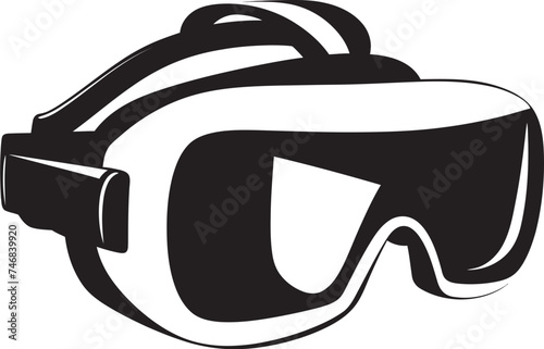 Cyber Sight Virtual Reality Goggles Vector Logo Digital Dreamscape VR Goggles Iconic Design