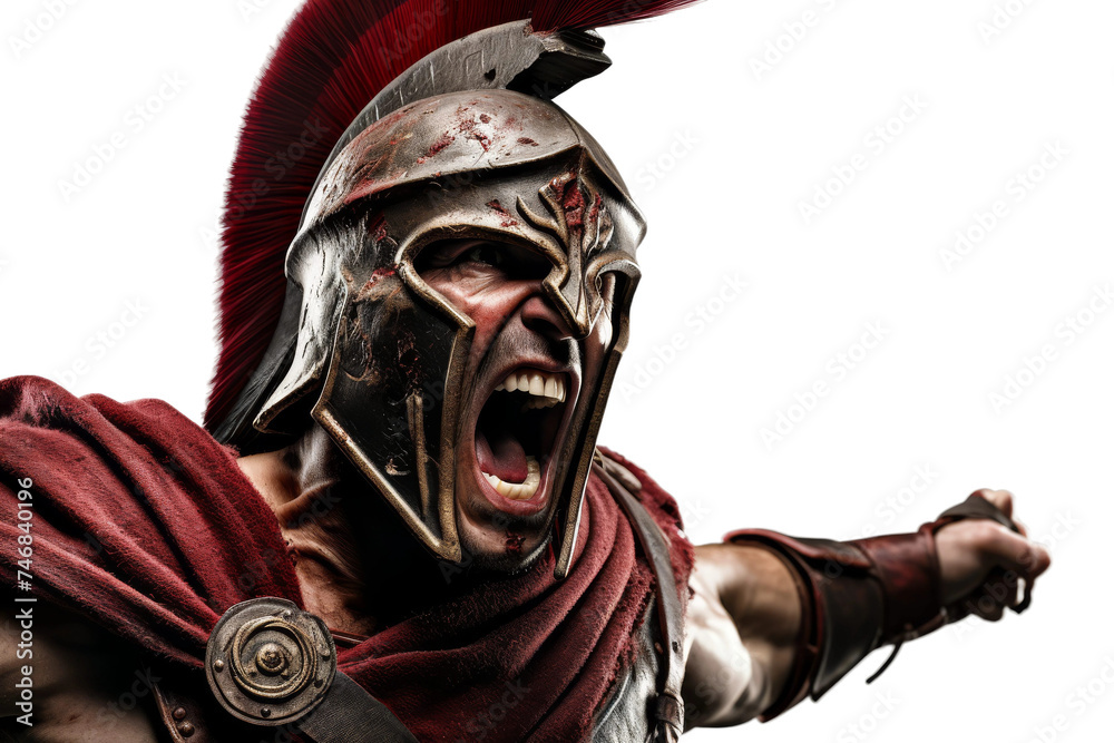 Fearless Spartan Yell Instil Isolated on Transparent Background