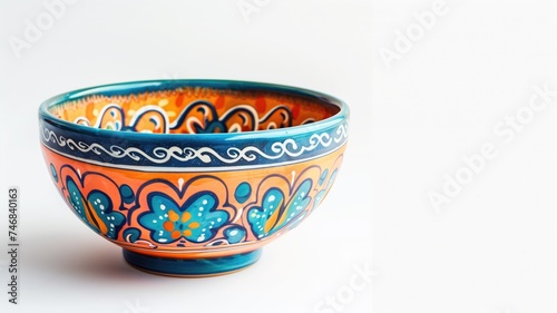 Exquisite hand-painted ceramic bowl with vibrant patterns