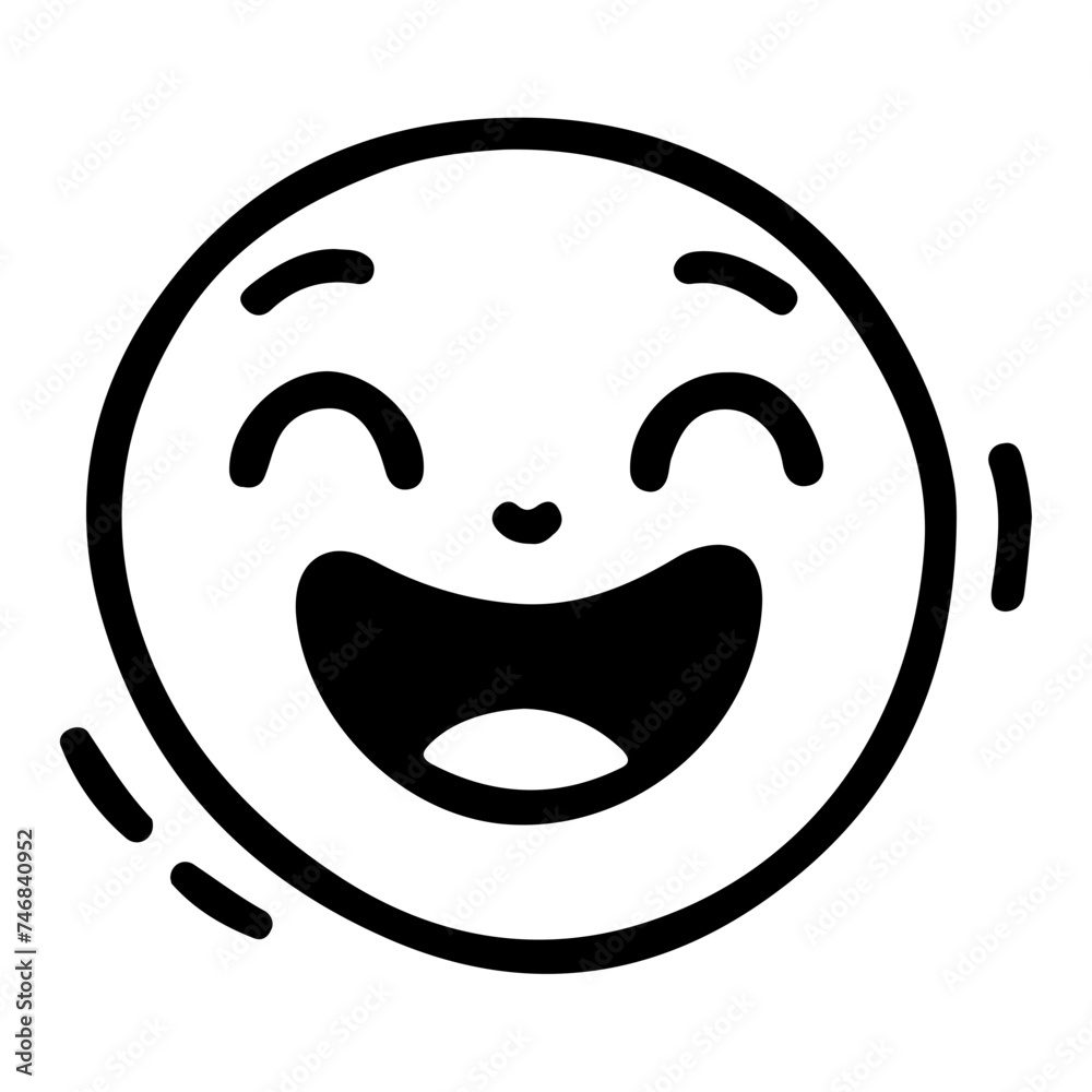 Fototapeta premium Joyful Hand Drawn Smiley Face Emoji Vector Icons for Crafts and Chat Apps