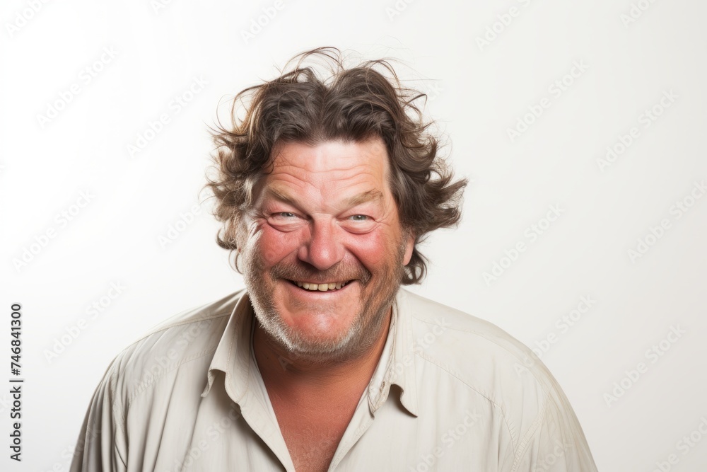 Portrait of a man with funny facial expression on a white background Portrait of a man with funny facial expression on a white background