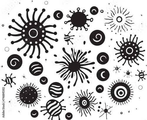 Infectious Innovation Virus and Bacteria Design Icon Germ Genesis Vector Logo with Microbes and Pathogens