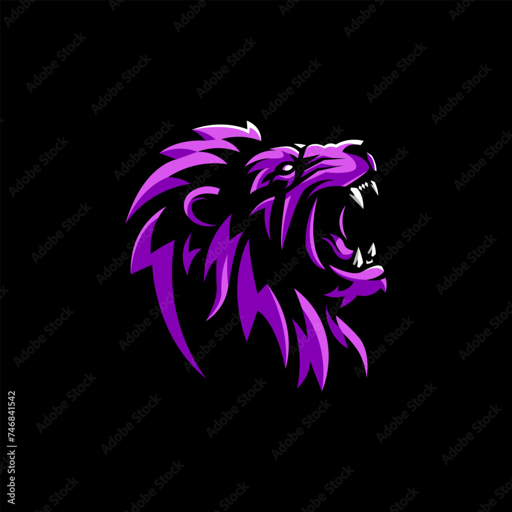 Fototapeta premium lion roar logo for sports