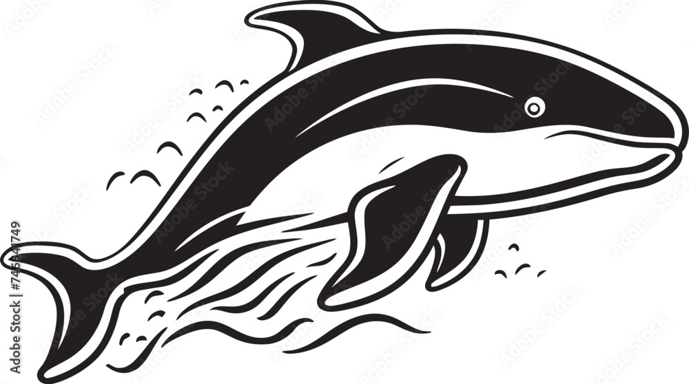 Fototapeta premium Aquatic Elegance Whale Icon Graphics Dynamic Whale Symbol Vector Logo Design