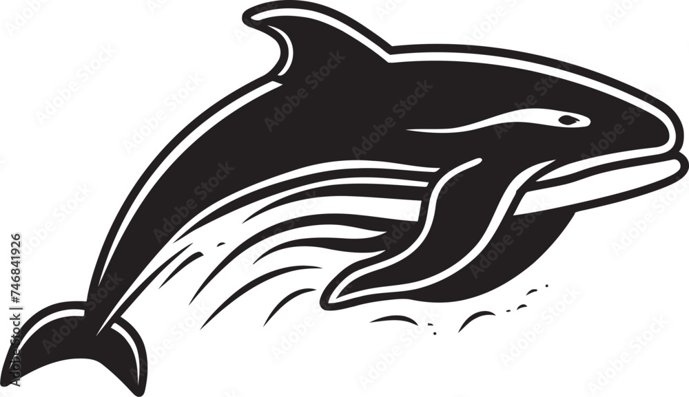 Deep Blue Majesty Vector Whale Logo Cresting Currents Emblematic Whale Icon Deep Blue Majesty Vector Whale Logo Cresting Currents Emblematic Whale Icon