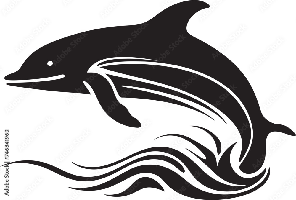 Fototapeta premium Whalescape Wonder Emblematic Logo Icon Aqua Allegiance Whale Emblem in Vector