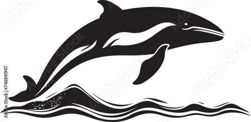 Tranquil Tide Whale Vector Emblem Blue Serenade Emblematic Whale Symbol