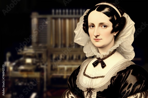 Ada Lovelace was a mathematician who is widely regarded as the first computer programmer,generative ai photo