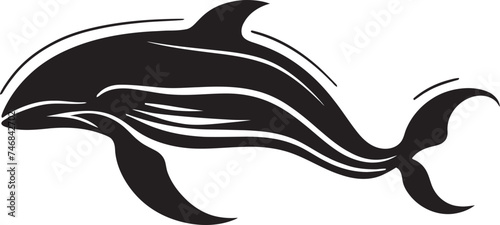 Marine Monarch Whale Design Icon Nautical Nobility Vector Logo with a Whale