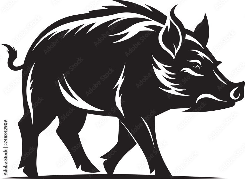 Boar Battlecry Wild Boar Logo Design Beastly Boar Emblematic Vector Symbol
