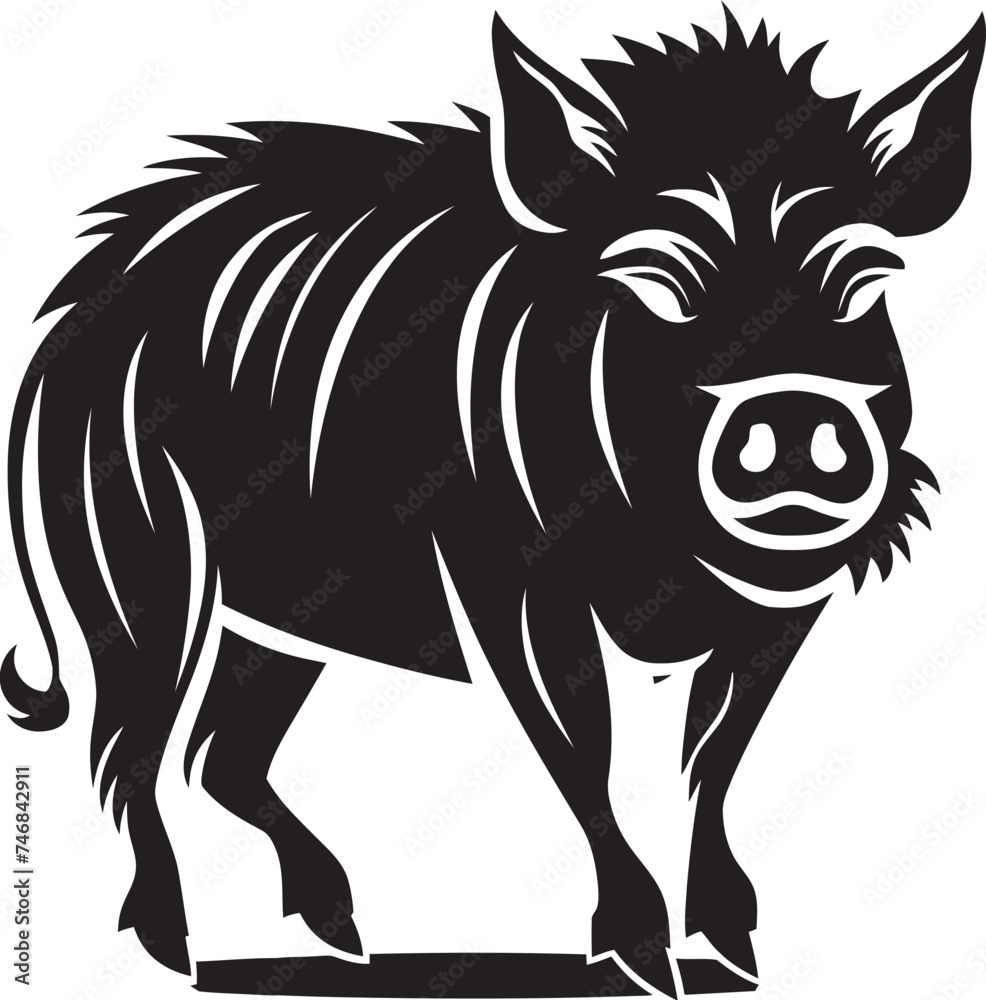 Wrathful Roar Iconic Boar Symbol Design Wild Boar Fury Emblematic Logo Graphics