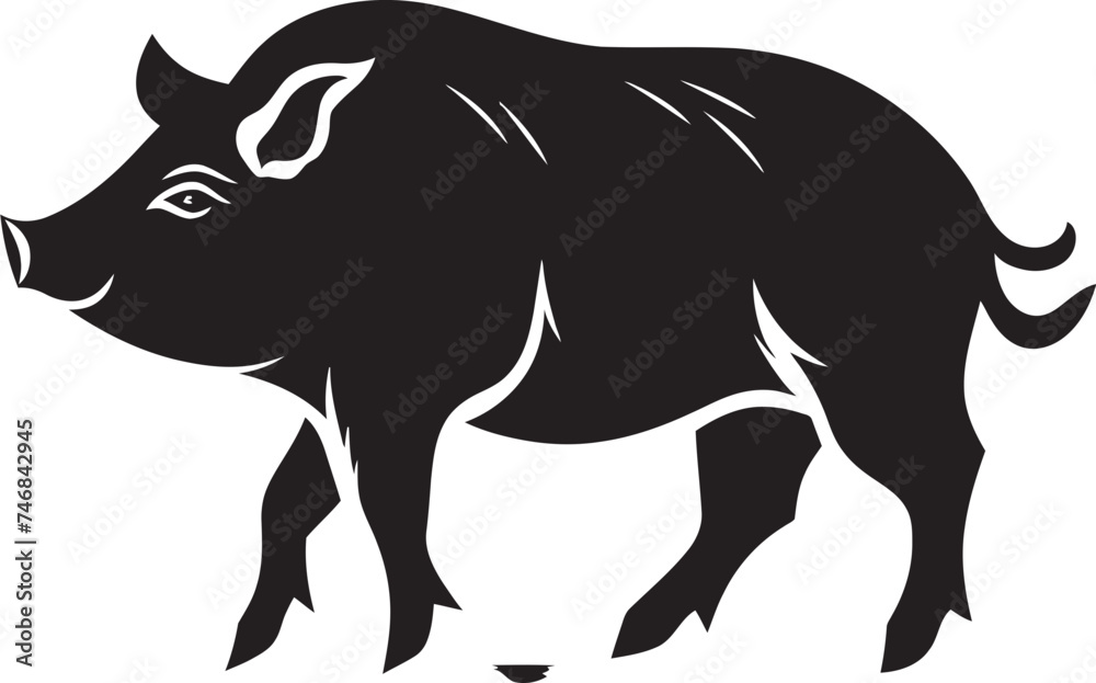 Obraz premium Tribal Tusk Iconic Boar Logo Emblem Boar Blaze Wild Boar Vector Symbol