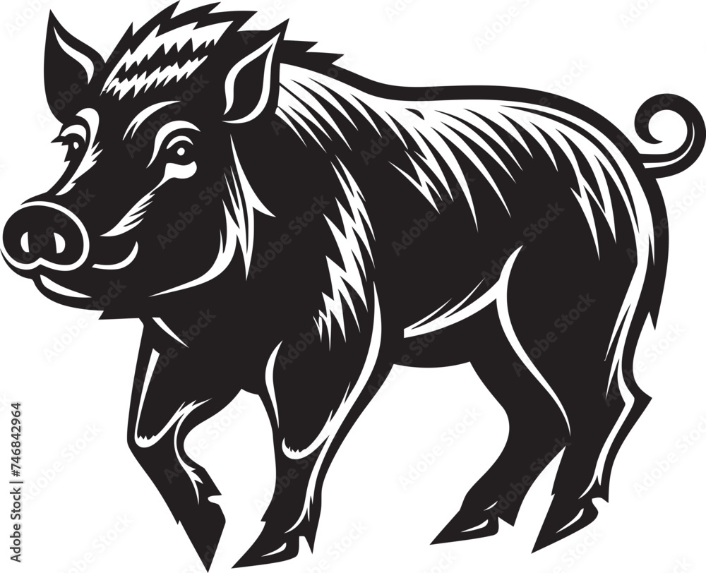 Ferocity Forge Emblematic Logo with Boar Tusked Tempest Iconic Boar Emblematic Design
