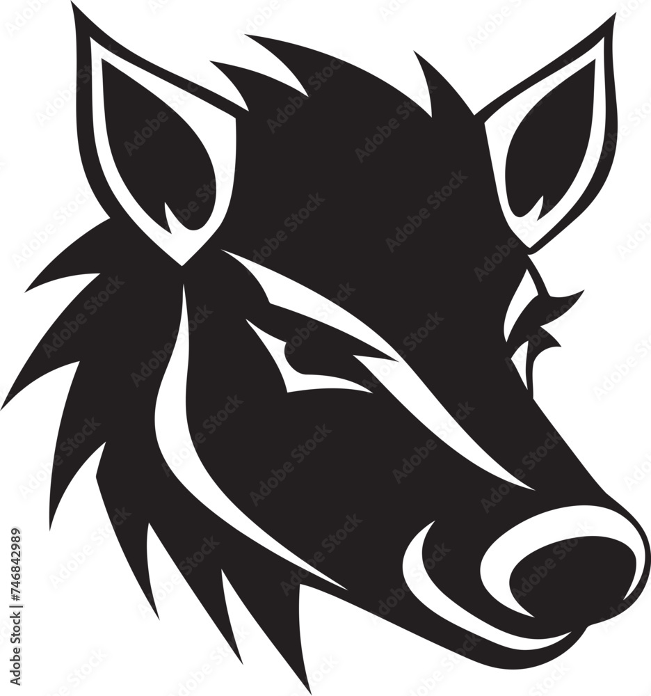 Razorback Rampage Vector Emblematic Icon Boar Boldness Iconic Wild Boar Logo