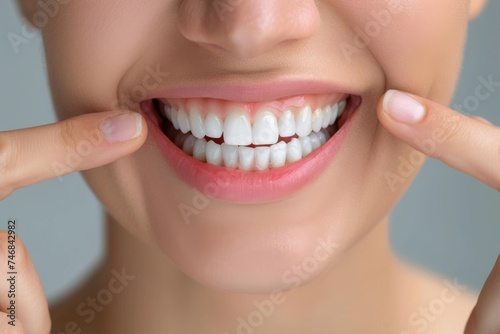 Elderly woman with a radiant smile showcasing her straight healthy teeth