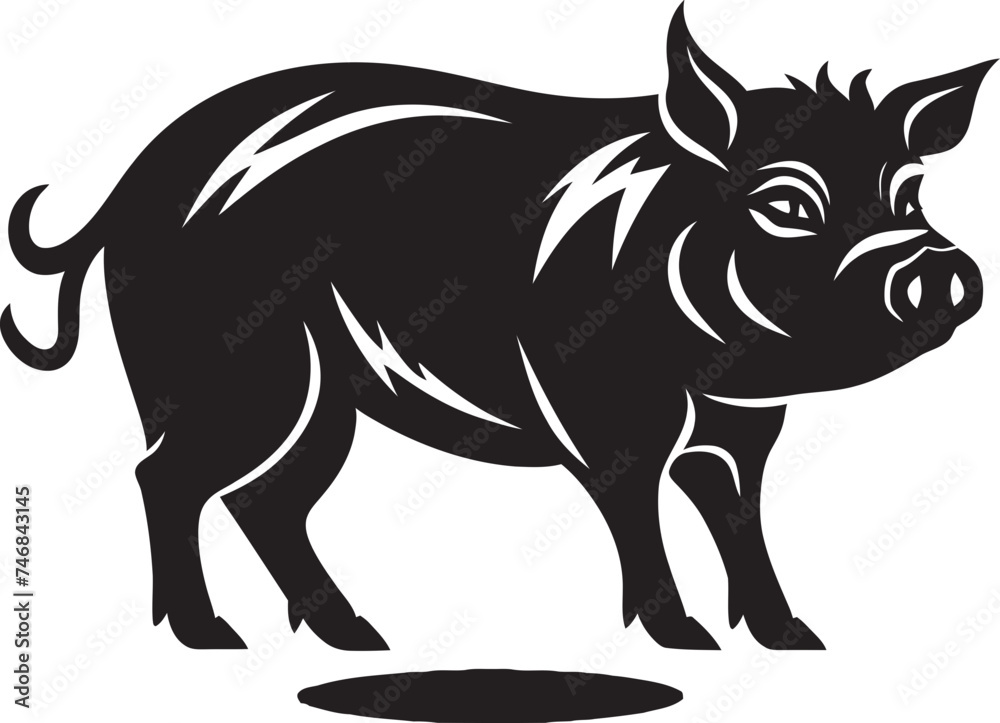 Feral Frenzy Iconic Logo with Wild Boar Tusked Thunder Vector Boar Logo Design Feral Frenzy Iconic Logo with Wild Boar Tusked Thunder Vector Boar Logo Design