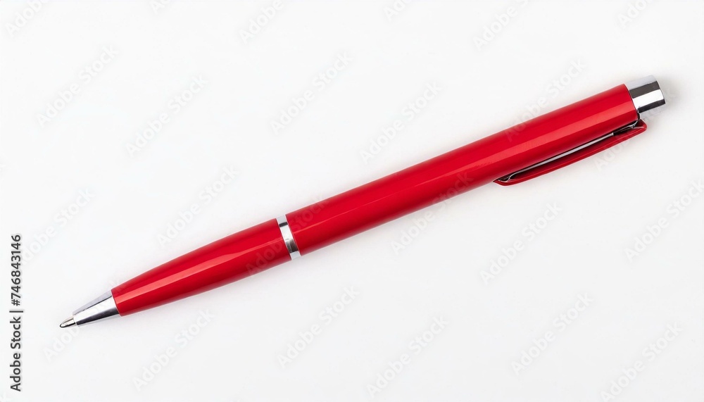 Top view of blank red pen. white background Top view of blank red pen. white background