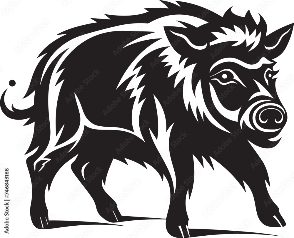 Beastly Boar Emblematic Logo Design Ferocious Front Iconic Boar Symbol