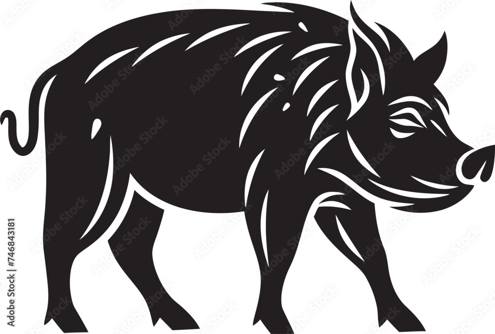 Fototapeta premium Primal Fury Boar Vector Graphics Tusked Titan Emblematic Boar Icon Design