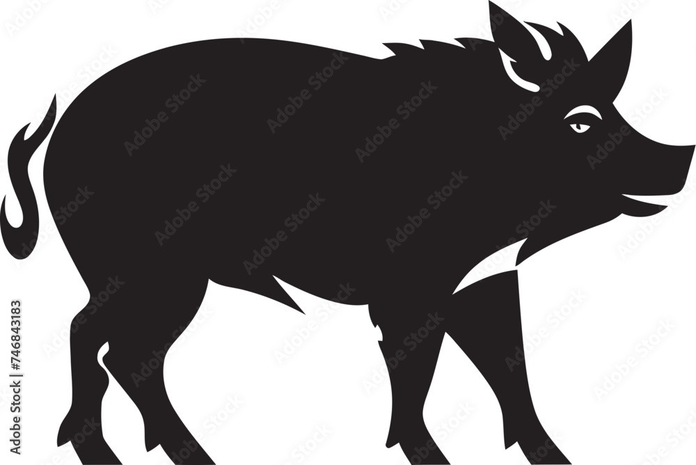 Tusked Titan Emblematic Boar Icon Design Rampant Roar Wild Boar Logo Emblem