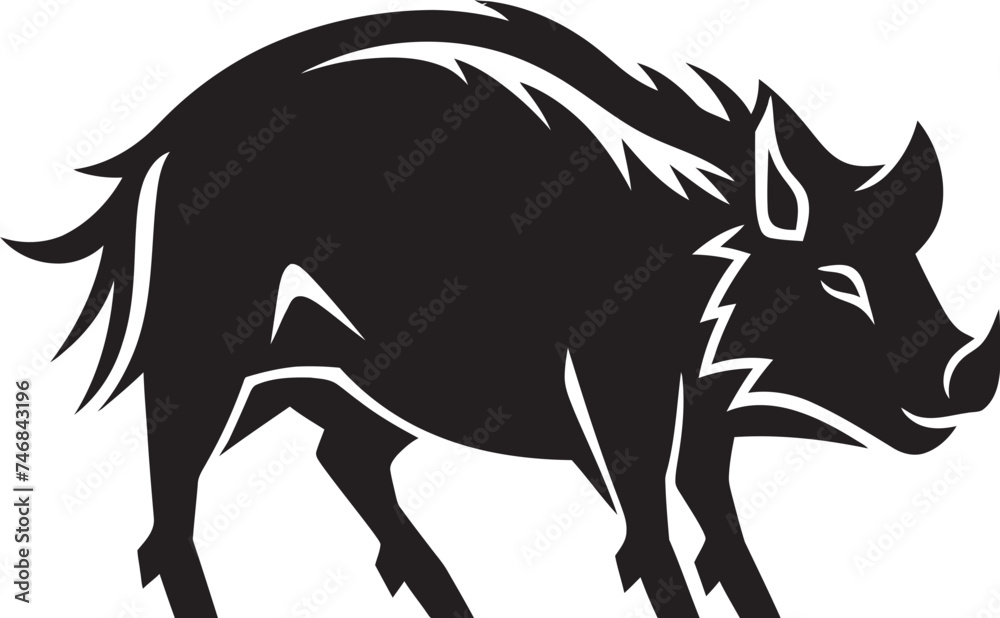 Thunderhoof Tusker Iconic Boar Vector Symbol Boar Blaze Emblematic Logo with Wild Boar