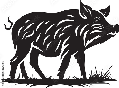 Boar Battlecry Wild Boar Vector Icon Beastly Boar Emblematic Logo Design