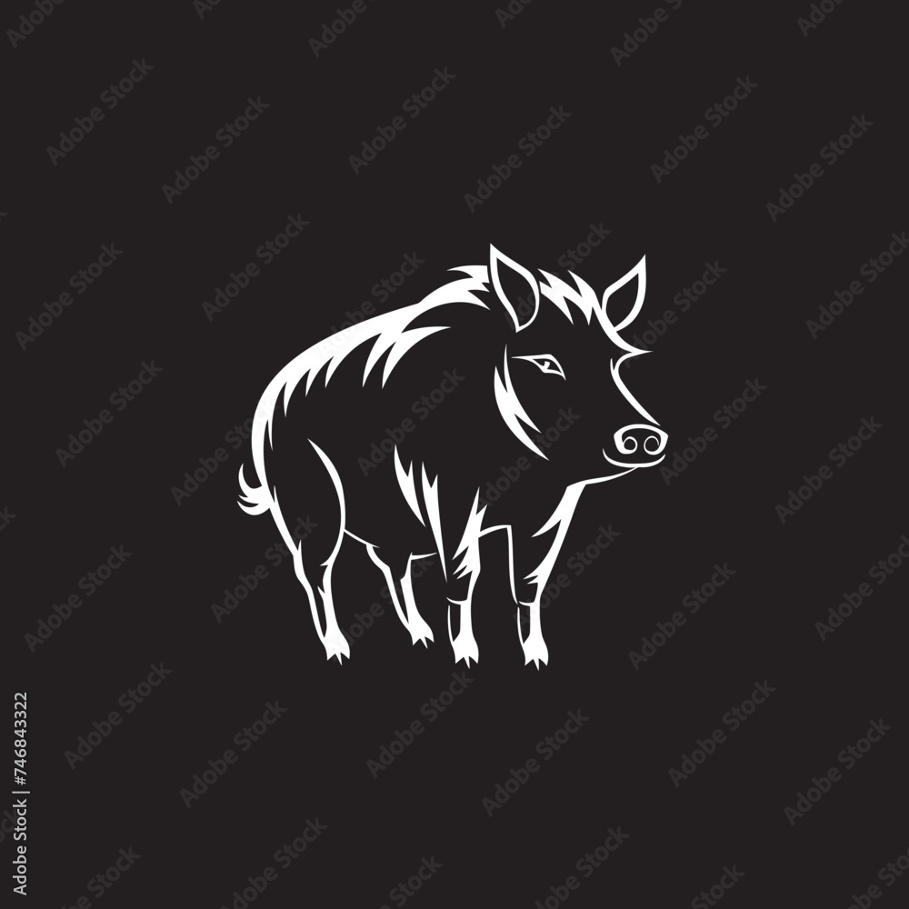 Fototapeta premium Rampant Roar Iconic Boar Symbol Design Thunderhoof Tusker Wild Boar Emblematic Logo