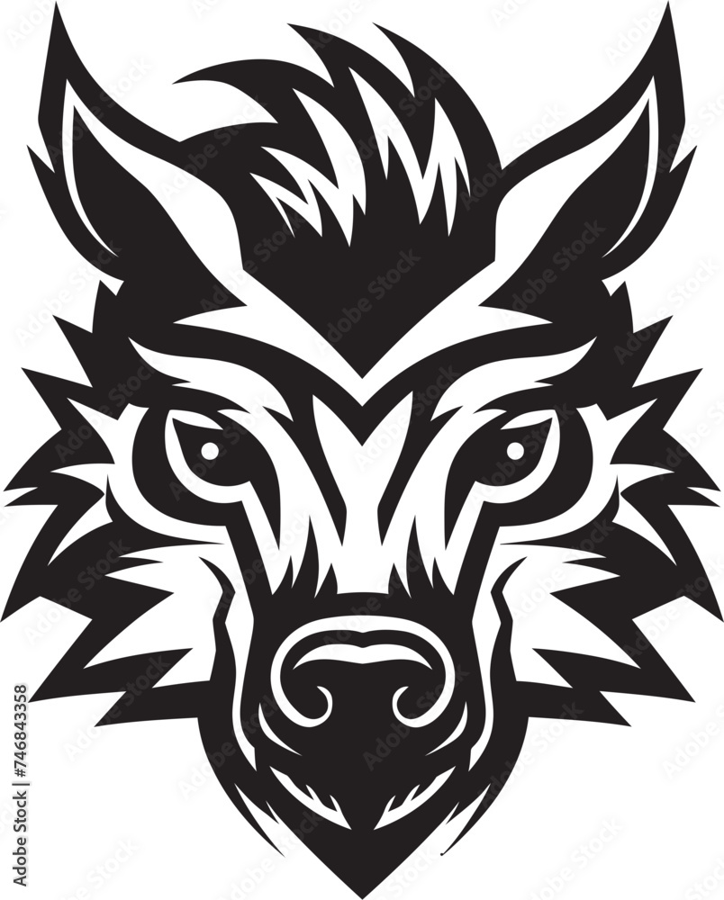 Obraz premium Boar Blitz Iconic Vector Symbol Tusked Tempest Wild Boar Logo Graphics