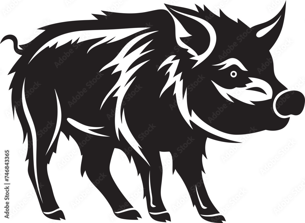 Rampant Roar Wild Boar Iconic Logo Boar Battleground Iconic Logo Design
