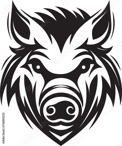 Tusked Titan Iconic Boar Logo Graphics Rampant Roar Wild Boar Icon Design