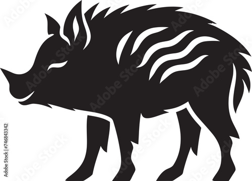 Wrathful Roar Wild Boar Vector Icon Razorback Rampage Emblematic Boar Logo