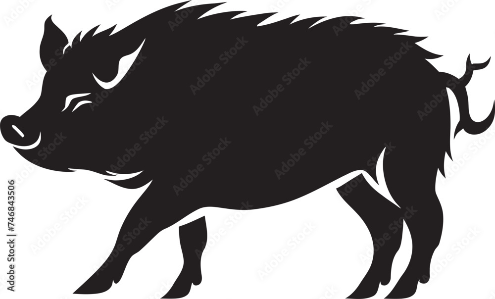 Tusker Triumph Wild Boar Emblematic Emblem Razorback Realm Iconic Boar Logo Graphics