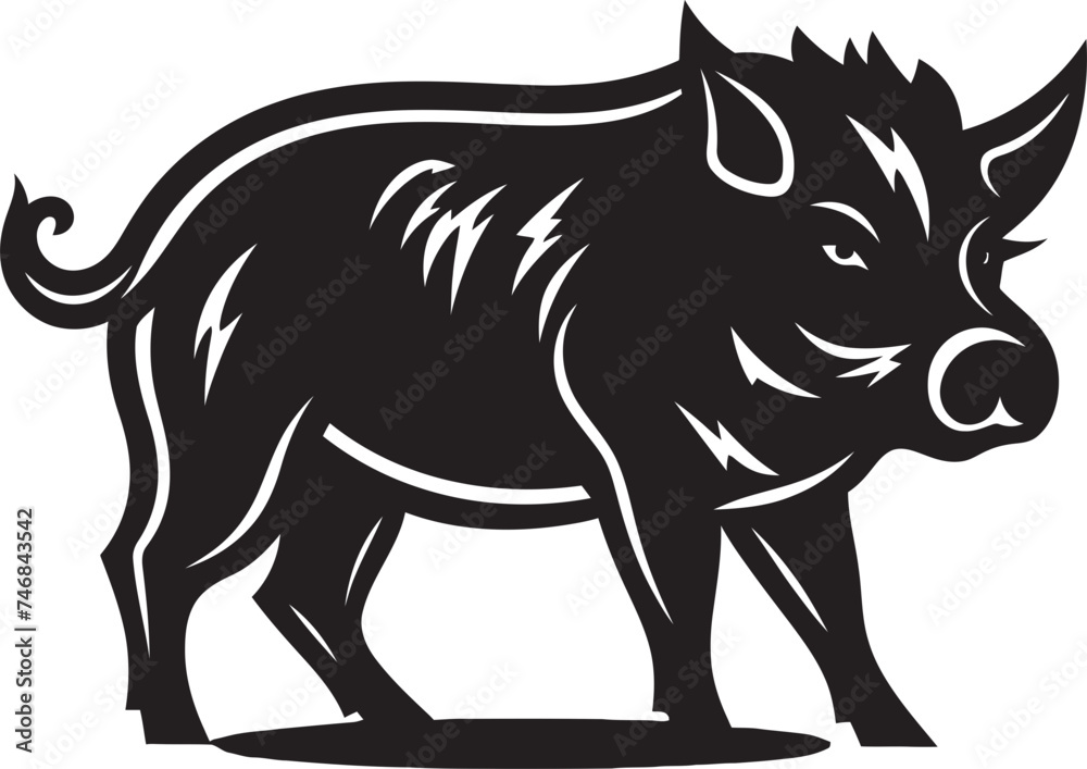 Ferocious Frenzy Wild Boar Emblem Design Rampant Roar Iconic Boar Emblem
