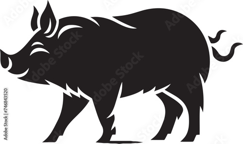 Snorting Fury Vector Boar Emblem Wild Hog Herald Iconic Boar Symbol
