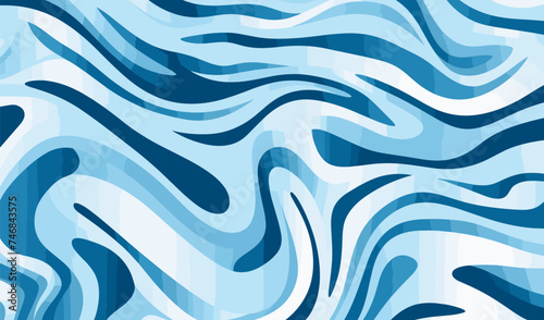 Light blue zebra pattern with wavy lines, seamless pattern vector distorted wallpaper
