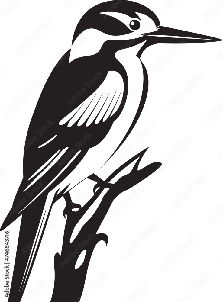 Obraz premium Arboreal Artistry Vector Woodpecker Icon Design Perky Pecker Iconic Woodpecker Emblem Design