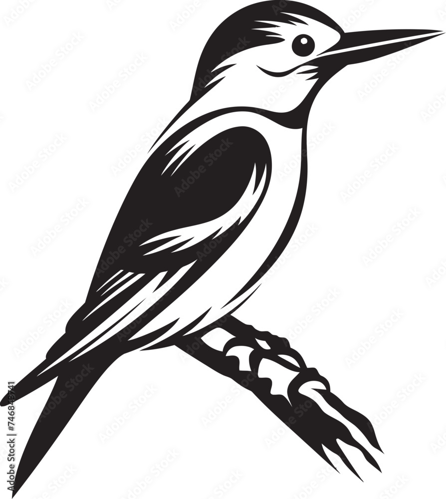Fototapeta premium Serrated Symphony Vector Woodpecker Emblem Design Vibrant Vigor Iconic Woodpecker Symbol Graphics