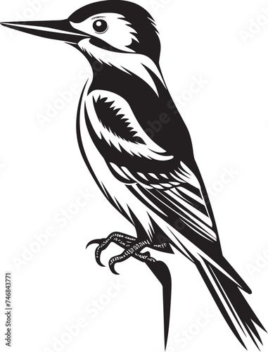 Crested Carver Woodpecker Symbol Emblem Feathered Fury Iconic Woodpecker Emblem Design
