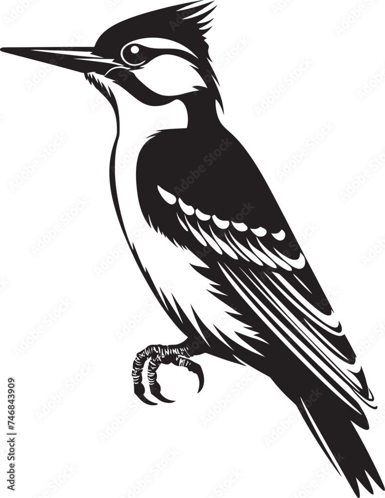 Fototapeta premium Feathered Finesse Vector Woodpecker Emblem Serrated Symphony Iconic Logo with Woodpecker