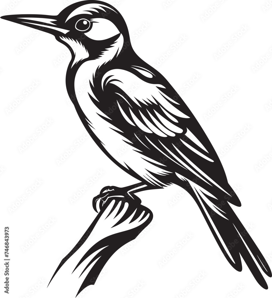 Fototapeta premium Primal Peck Iconic Woodpecker Emblem Graphics Timber Thrive Woodpecker Symbolic Graphics