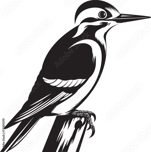 Perky Pecker Woodpecker Symbol Emblem Arboreal Artistry Vector Logo with Woodpecker Icon