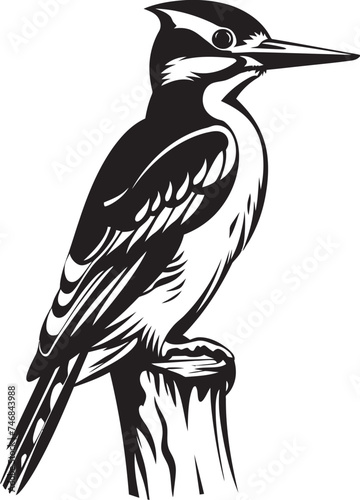 Perky Pecker Woodpecker Symbol Icon Feathered Fury Vector Logo Design with Woodpecker