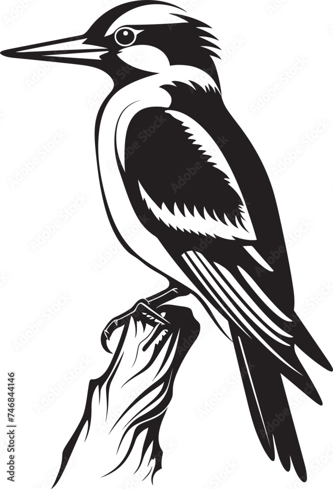 Obraz premium Perky Pecker Iconic Woodpecker Emblem Graphics Plumage Percussion Woodpecker Symbol Design