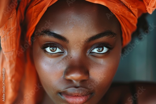Gorgeous African woman with healthy pure skin