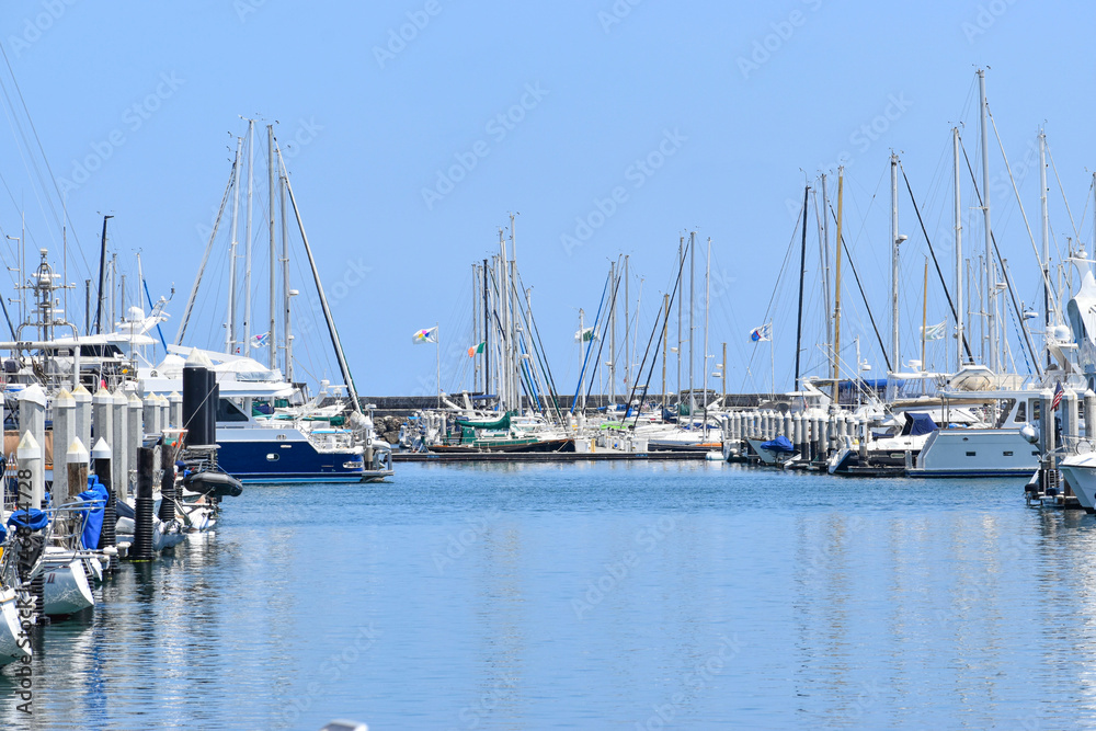 View on the yachts in marina