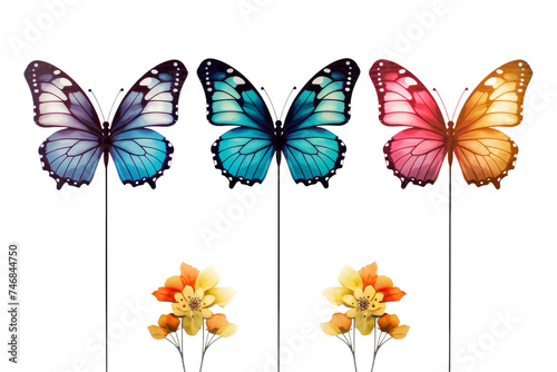 Fluttering Butterfly Stake Isolated on Transparent Background © Artimas 