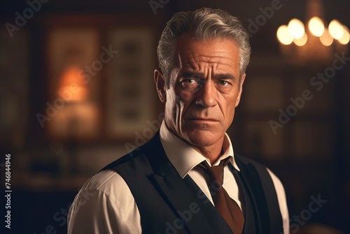 Face portrait of a handsome mature businessman