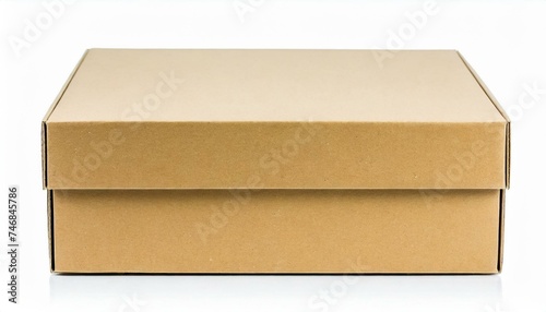 Brown closed cardboard box clipping path white background  © adobedesigner