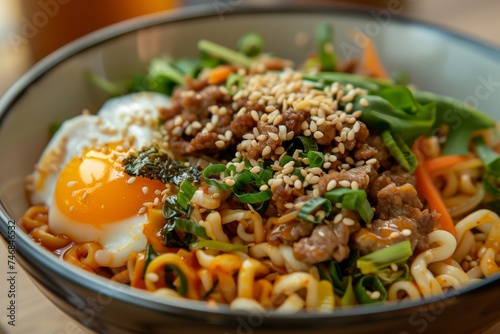 Japanese cuisine including chop suey and sara udon with fried noodles